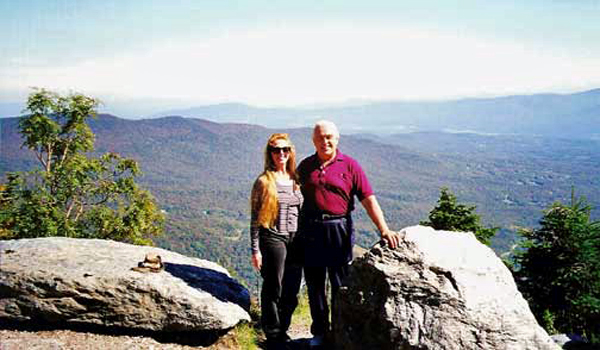 Karen and Lee Duquette at the top of Mount Mansfield